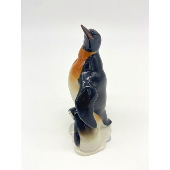 Lorenz Hutschenreuther Porcelain Penguin & Baby Germany Kunstabteilung figurine - Picture 2 of 5